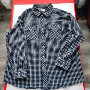Dickies button down shirt men's size 3XL black checks multi-colour pattern
